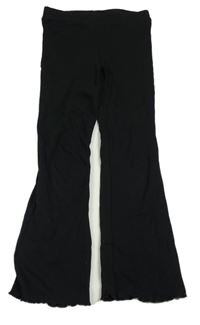 Černé žebrované flare legíny H&M