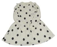 Nové - Biele bodkovaná é teplákové šaty s volánikmi F&F