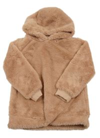 Starorůžová kožešinová mikina s kapucí Tu