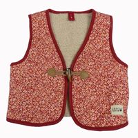 Vínová kvetovaná prešívaná zateplená vesta