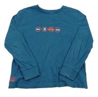 Petrolejové triko s potiskem Next