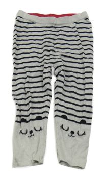 Sivo-čierne pruhované pletené tepláky s čumáky H&M