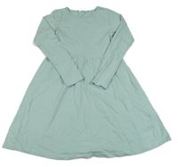 Svetlozelené bavlnené šaty s výšivkou Famy