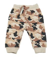 Nové - Béžovo-hnědo-černé army tepláky