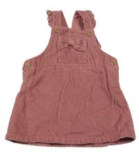 Starorůžové manšestrové laclové šaty s mašlí Next