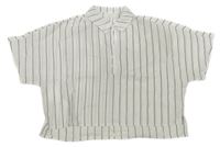 Bílo-černá pruhovaná oversize halenka Shein