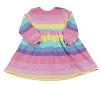 Ružovo-farebné pruhované teplákové šaty F&F