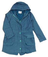 Modrá melírovaná šušťáková jarná parka s kapucňou Vertbaudet