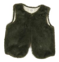 Tmavosivá kožušinová podšitá vesta C&A