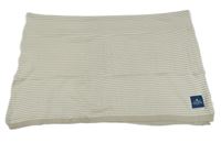 Béžovo-bílá pruhovaná pletená deka