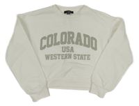 Smotanová crop mikina s nápisom New Look