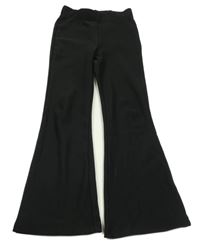 Čierne rebrované flare nohavice Primark