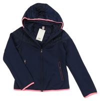 Nové - Tmavomodrá šusťákovo/softshellová bunda s kapucí Yigga