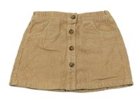 Hnedá menšestrová sukňa s gombíkmi F&F