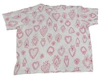 Biele tričko so srdiečkami Zara