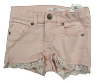 Světlerůžové riflové kraťasy s krajkou H&M