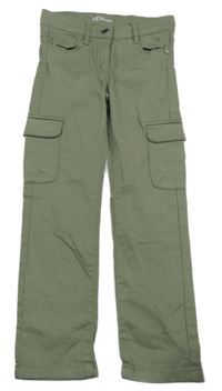 Khaki plátenné cargo nohavice S. Oliver