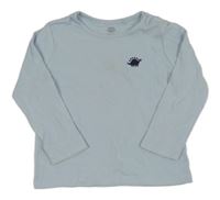 Světlemodré žebrované triko s dinosaurem H&M