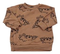 Hnědá mikina s dinosaury Next