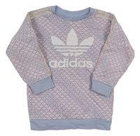 Fialovo-růžová vzorovaná mikina s logem Adidas