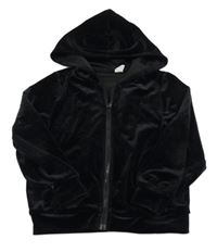 Čierna zamatová prepínaci mikina s kapucňou shein