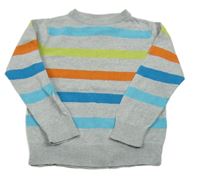 Sivo-farebný pruhovaný ľahký sveter