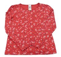 Červené květované triko C&A