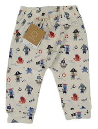 Nové - bílé lehké tepláky s obrázky Name it