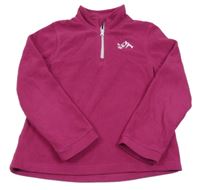 Tmavoružová fleecová funkčná mikina s výšivkou Crivit