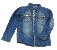 Modrá riflová košile s kapsami 