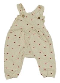 Smetanové laclové tepláky s květinami Topomini