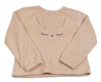 Růžové plyšové pyžamové triko s králíkem H&M