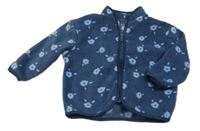 Tmavomodrá kvetovaná fleecová prepínaci mikina dunnes