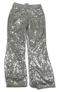 Strieborné flitrové podšité nohavice H&M