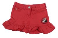 Malinová rifľová sukňa s Minnie a volánikom C&A