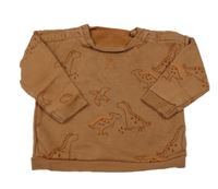 Hnedá mikina s dinosaurami TU