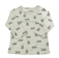 Biele tričko s sivymi králikmi