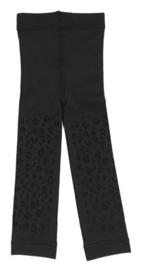 Tmavošedé thermo leopardí silonky bez šlapiček