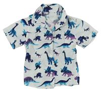Biela košeľa s dinosaurami Bluezoo