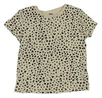 Béžové tričko s leopardím vzorom H&M