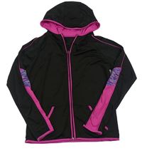 Černo-růžová propínací sportovní mikina s kapucí Primark