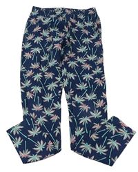 Tmavomodré legíny s palmami Y.F.K.