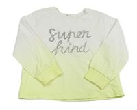 Bielo-žlté ombré tričko s nápisom H&M