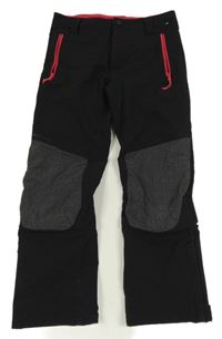 Černo-šedo-růžové softshellové kalhoty Decathlon