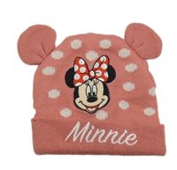 Růžová puntíkatá čepice s oušky a Minnie Disney