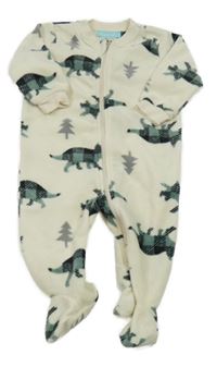 Smetanový fleecový overal s diny Pekkle 