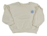 Biela mikina s květem a volánikmi Dunnes Stores