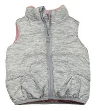 Svetlosivá melírovaná šušťáková zateplená vesta Dopodopo