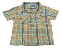 Béžovo-oranžovo-modrá kostkovaná košile Topolino