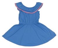 Modro-ružové šaty s volánikom Kiki&Koko